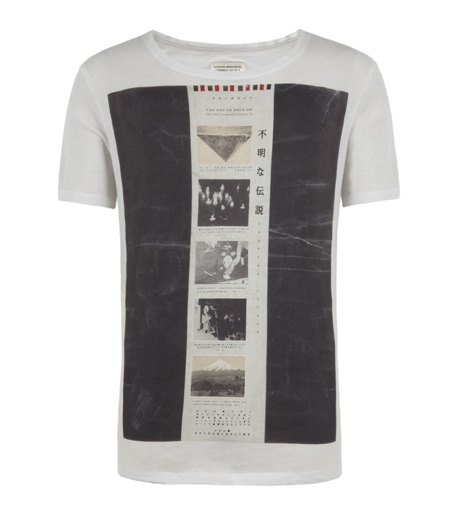 Zinc Cut Collar Crew T shirt, Men, Graphic T Shirts, AllSaints 