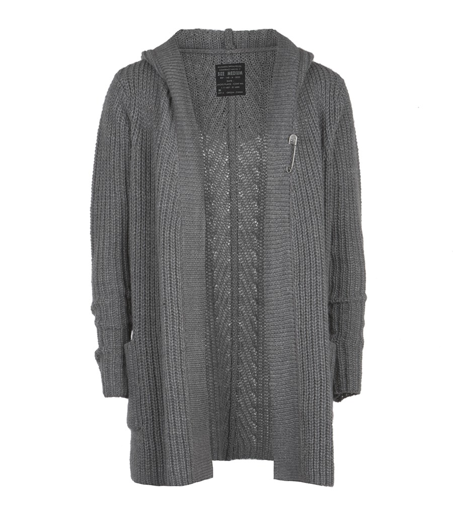 Flex Hooded Cardigan, , , AllSaints Spitalfields