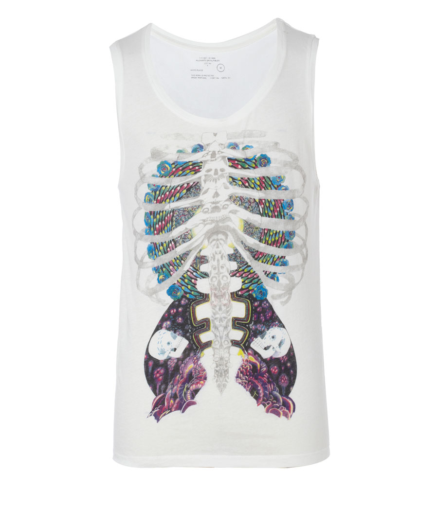 Acid Ribcage Vest, Men, Graphic T Shirts, AllSaints Spitalfields