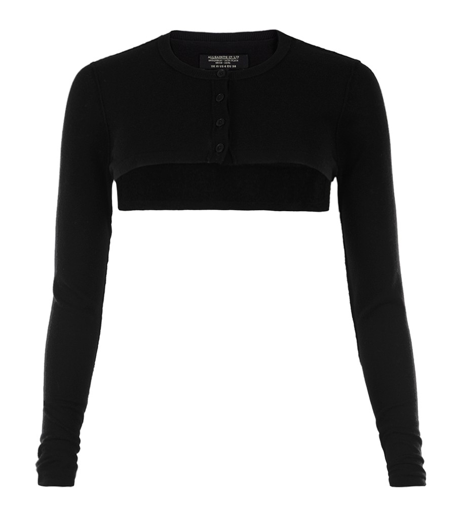 Jagger Cropped Cardigan, Women, Sweaters, AllSaints Spitalfields