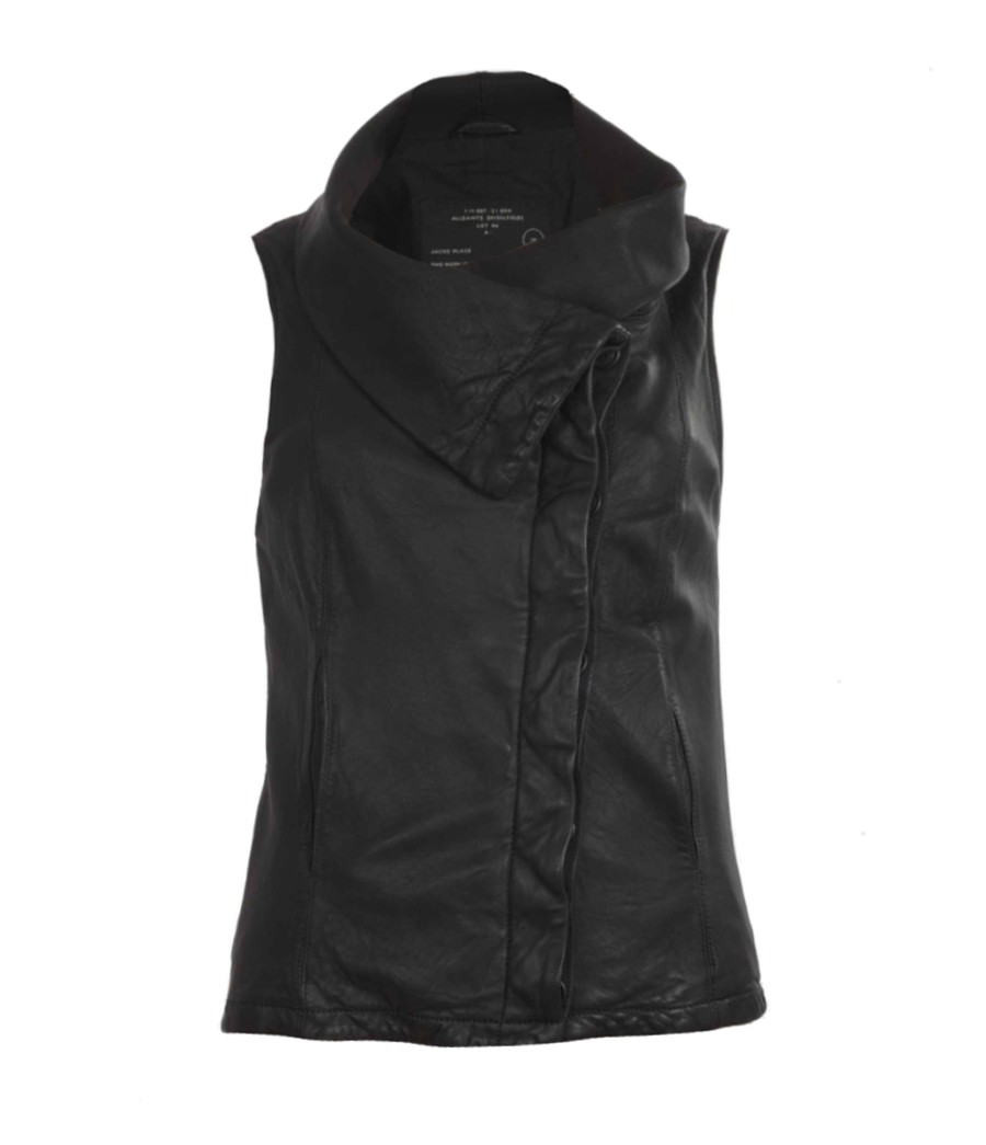 Kadian Leather Gilet, Women, Leather, AllSaints Spitalfields