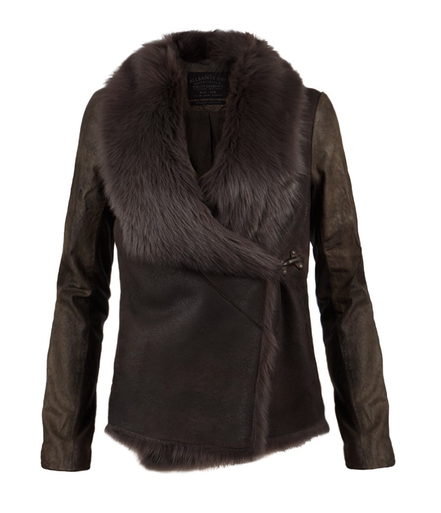 Mures Sheepskin Jacket, Women, Leather, AllSaints Spitalfields